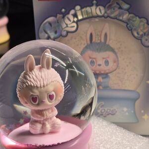 NIB AUTHENTIC Big into Energy Labubu Snow Globe Confirmed - "LOVE"